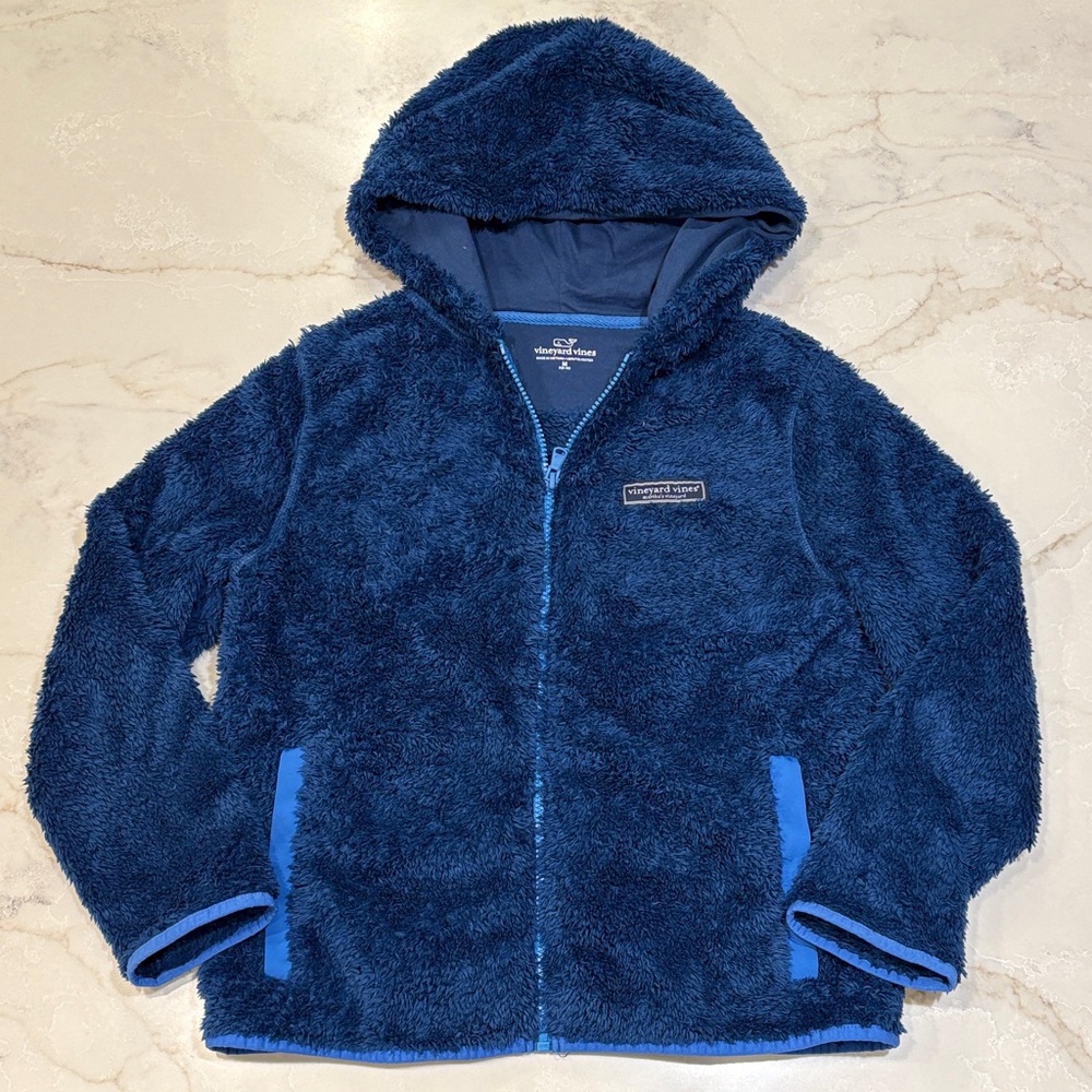 Vineyard Vines Cozy Blue Fleece Hoodie for Kids